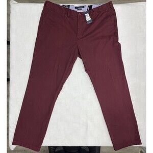 Tommy Hilfiger Custom Fit Coupe Sur Mesure Mens Pants 40W 32L Burgundy Red NWT